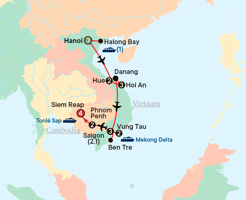 Map - Discover Vietnam & Cambodia